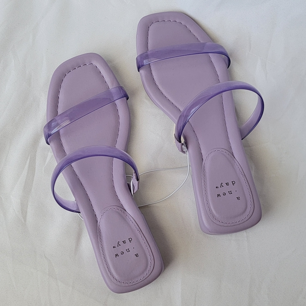 A New Day Annie Block Heel Sandals | 2 Jelly Straps | Lavender - Picture 2 of 8